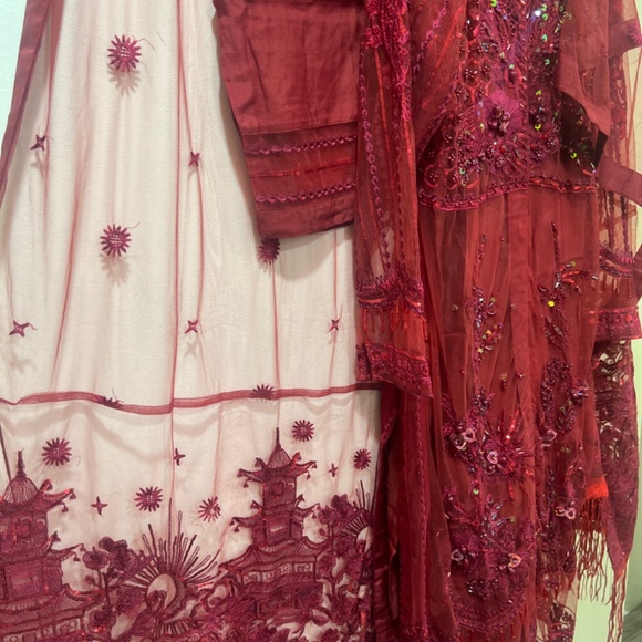 Organza and Raw Silk Embroidery Gulab Dress - Picture 3 of 11